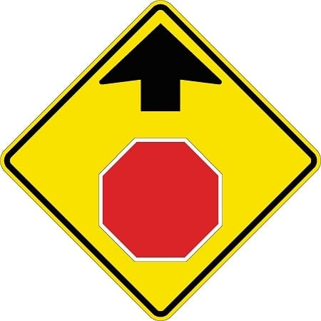 Stop Ahead (Symbol) Sign - W3-1
