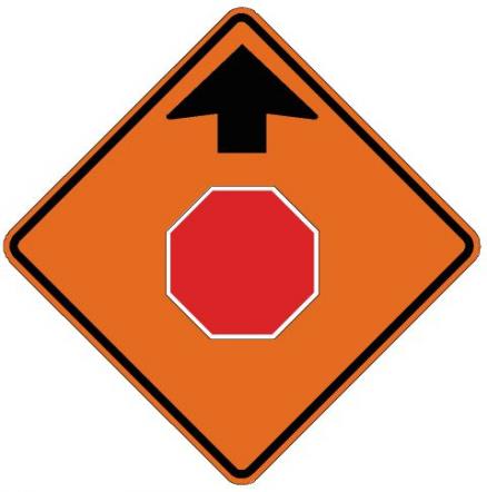 Stop Ahead Roll-Up Construction Signs - W3-1-RU
