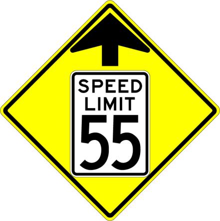 Speed Reduction Ahead Sign - W3-5