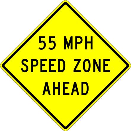 Speed Zone Ahead Sign - W3-5A