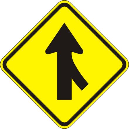 Merge Right Arrow Sign - W4-1R