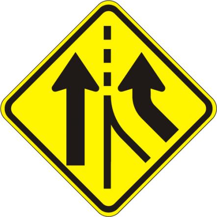 Added Lane Right Sign - W4-3R
