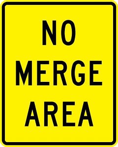 No Merge Area Sign - W4-5P