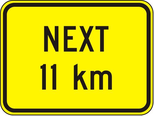 Next Distance KM Sign  - W7-3KM