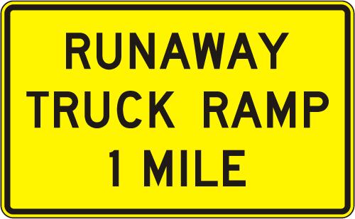 Runaway Truck Ramp Sign - W7-4
