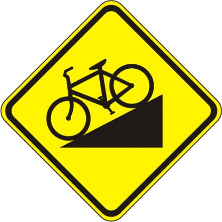 Bicycle Hill Sign - W7-5