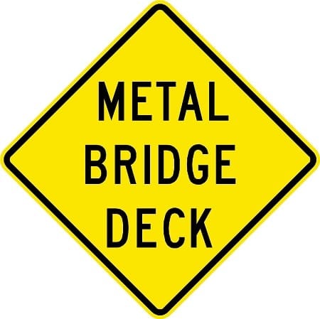 Metal Bridge Deck Sign - W8-16