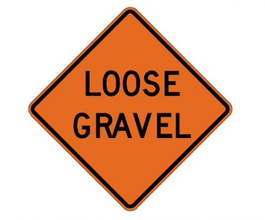 Loose Gravel Roll-Up Construction Signs - W8-7-RU