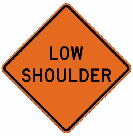 Low Shoulder Roll-Up Construction Signs - W8-9-RU