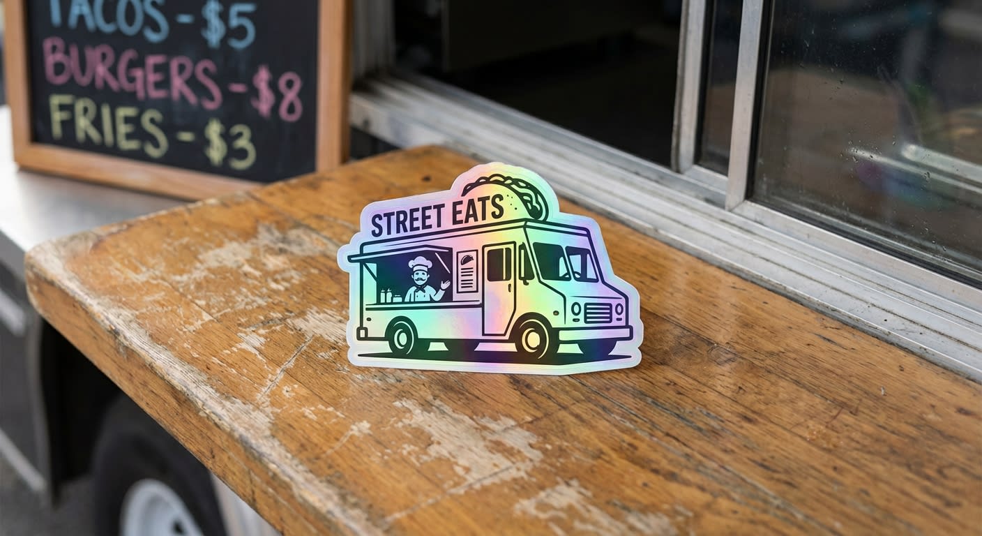 Holographic Stickers - AI-generated marketing image