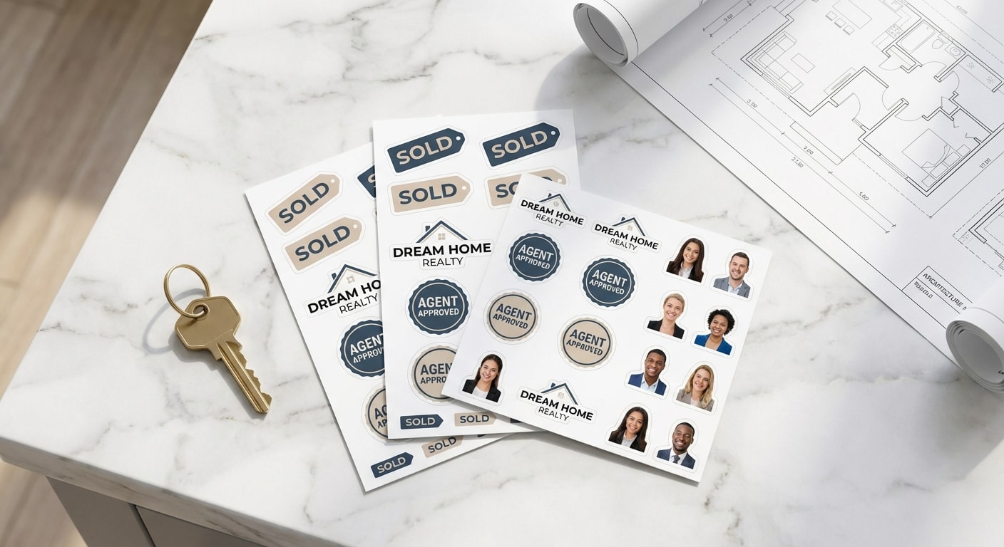 Custom Cut Sticker Sheets - AI-generated marketing image