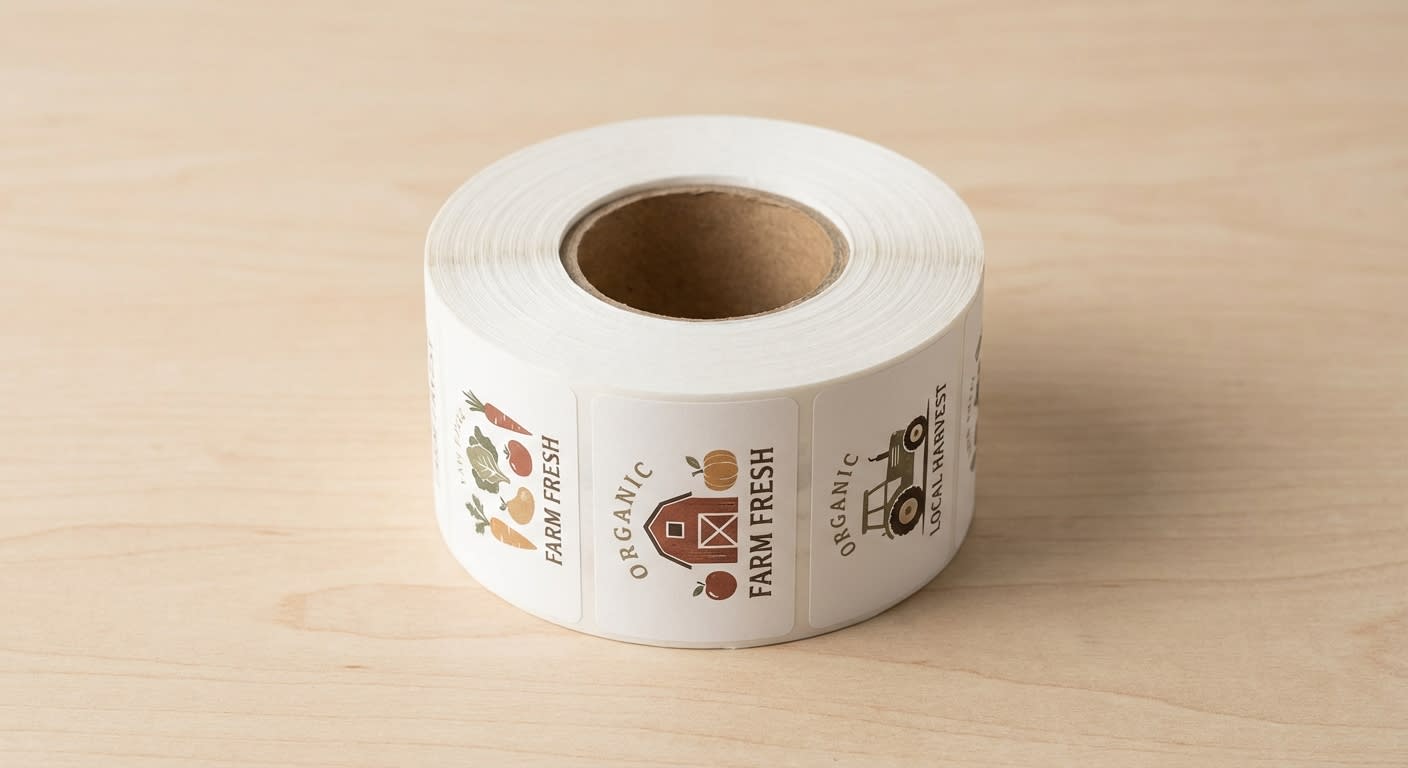 Rectangle Paper Roll Labels - AI-generated marketing image