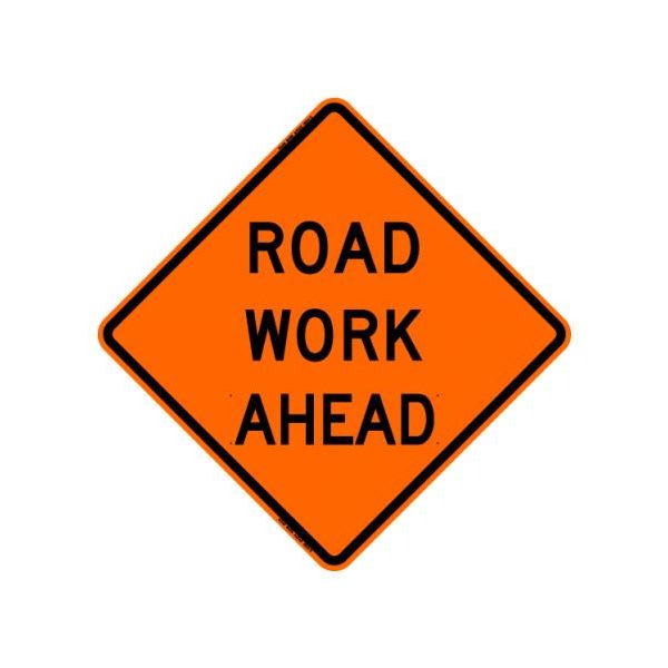 Road Work Ahead Roll-Up Construction Signs - W20-1-RU - View 2