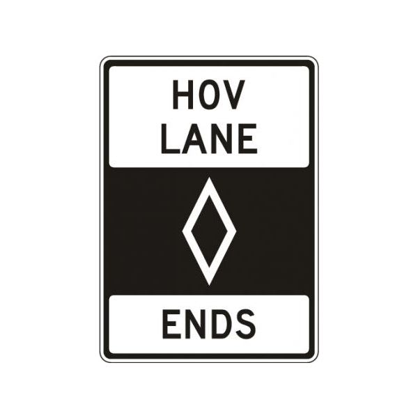 HOV Lane Ends Sign - R3-12a - View 2