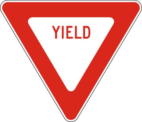 Yield Sign - R1-2 on reflective aluminum