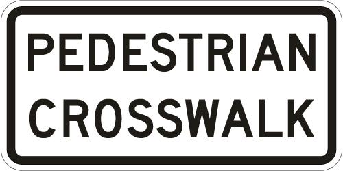 White and black Pedestrian Crosswalk Sign - R9-8