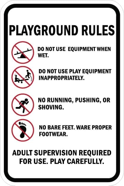 Playground Rules Sign - AR-772
