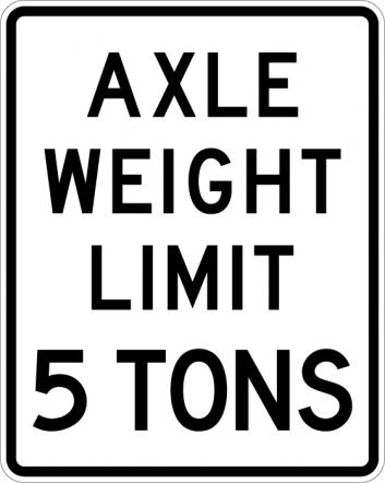 Axle Weight Limit Sign - R12-2