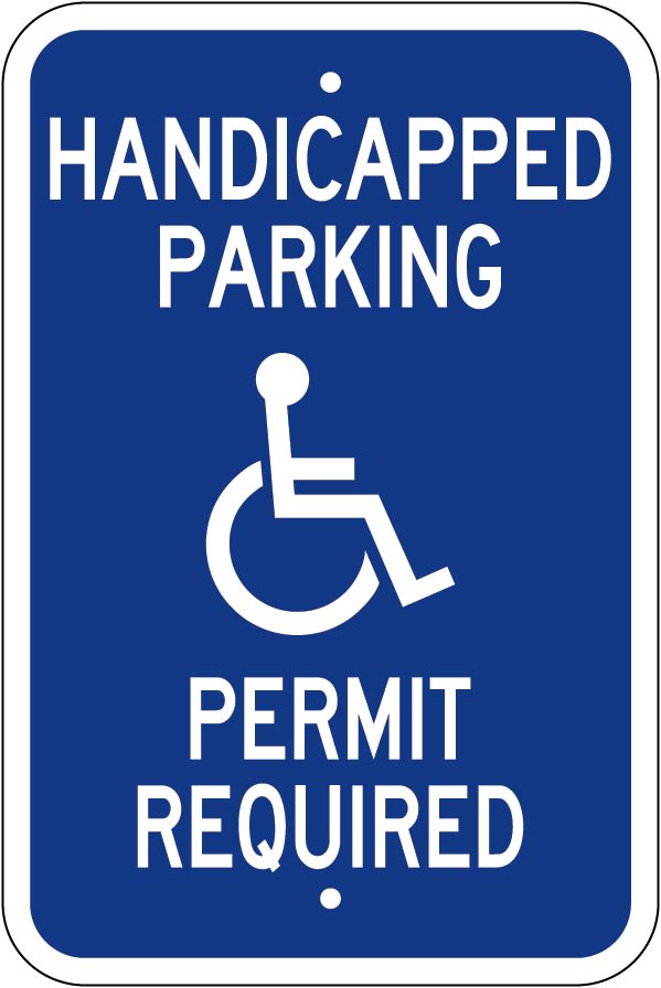 Handicapped Parking Permit Required Sign - R7-8c