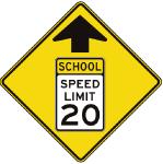 School Speed Zone Ahead Sign - S4-5