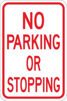 No Parking Or Stopping Sign AR-215