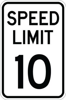 Speed Limit 10 reflective aluminum sign AR-719 for HOA private roads