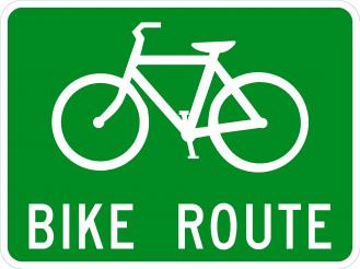 Bike Route Guide Sign D11-1 with directional information