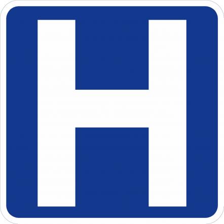 D9-2 Hospital Symbol Sign - blue reflective aluminum hospital sign