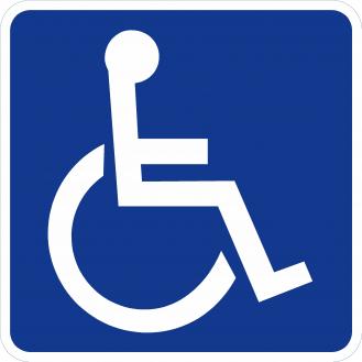 Handicap Accessible Symbol Sign D9-6 blue background