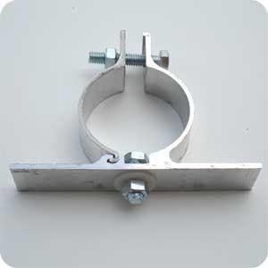 Post clamps for mounting one sign to a 2 3/8 inch tubular post