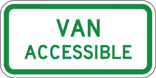 Van Accessible Sign R7-8a on reflective aluminum