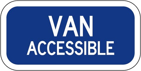 Van Accessible Plaque Sign R7-8b on reflective aluminum