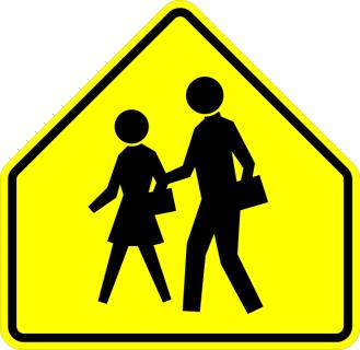 S1-1 School Crossing Sign on reflective aluminum