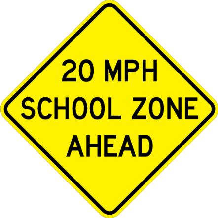 School Speed Zone Ahead Sign S4-5a