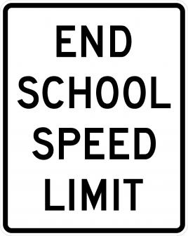 End School Speed Limit Sign S5-3 on reflective aluminum