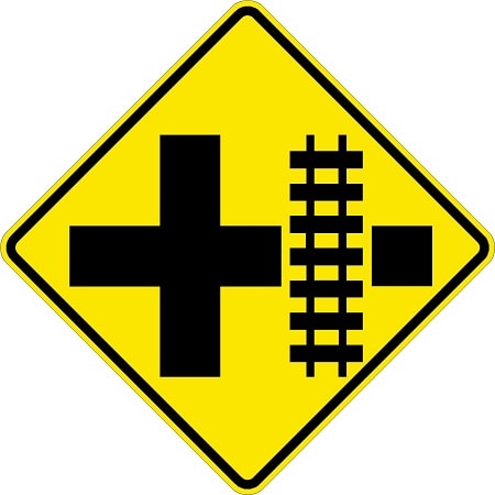 Parallel Railroad Crossing Sign W10-2R right arrow reflective aluminum