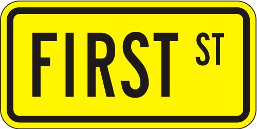 Advance Street Name sign W16-8 on reflective aluminum 36x12