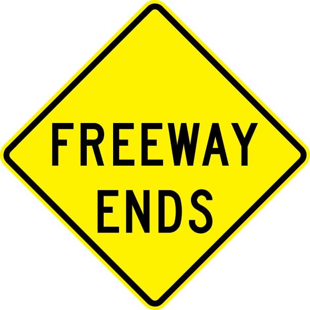 Freeway Ends Sign W19-3