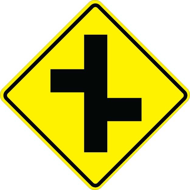 Offset Side Roads Right Sign - W2-7R | Traffic Signs | Traffic Signs