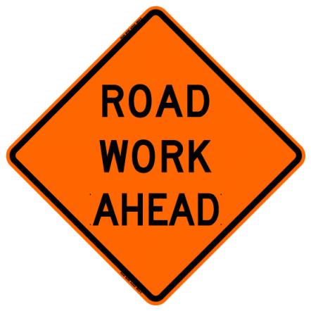 Road Work Ahead Roll-Up Construction Sign W20-1-RU