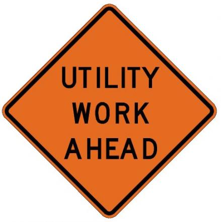 Utility Work Ahead Roll-Up Construction Sign W21-7-RU