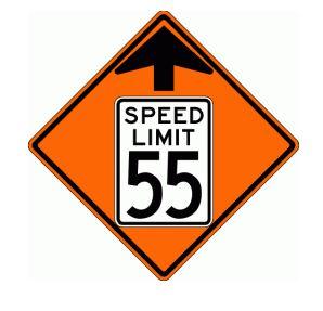 Reduced Speed Limit Ahead Roll-Up Construction Sign W3-5-RU