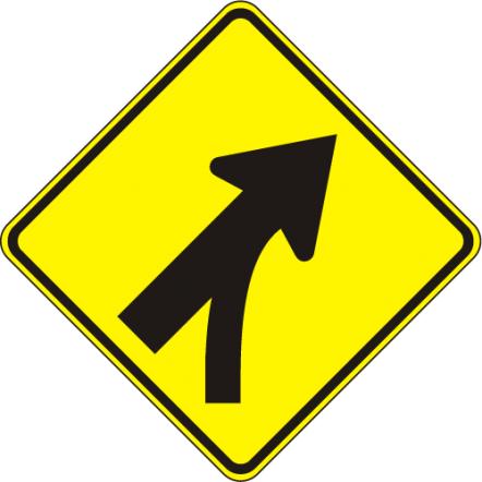 Entering Roadway Merge Sign W4-5 on reflective aluminum