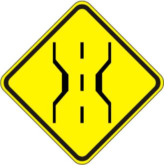 Road Narrows Symbol Sign W5-2a