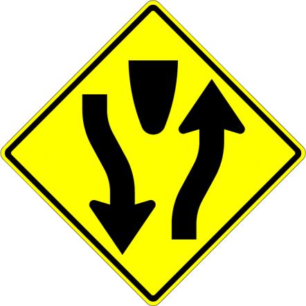 Divided Highway Sign W6-1A