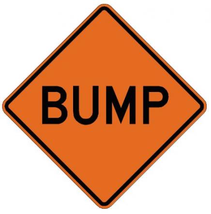 Bump Roll-Up Construction Sign W8-1-RU orange MUTCD work zone warning sign