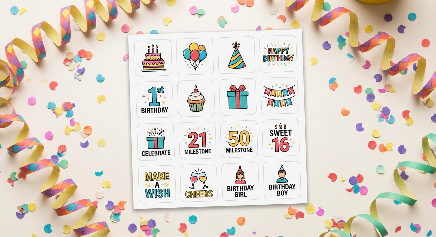 Square Sticker Sheets - AI-generated marketing image