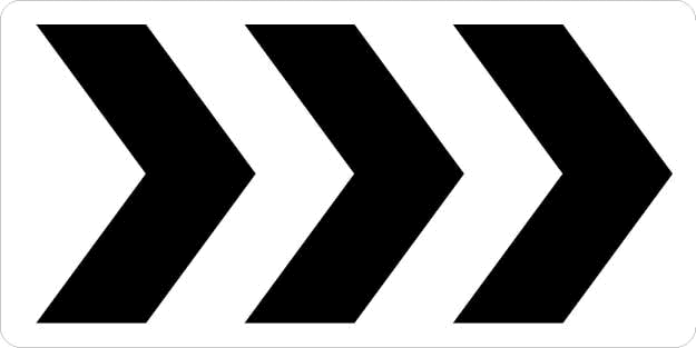 Roundabout Directional Arrow 3 Chevrons Sign R6-4a reflective aluminum sign