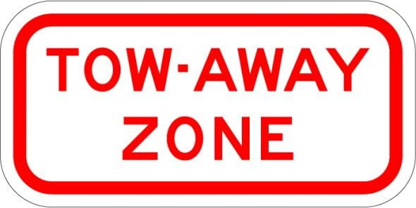 Tow Away Zone Sign R7-201 reflective aluminum parking enforcement