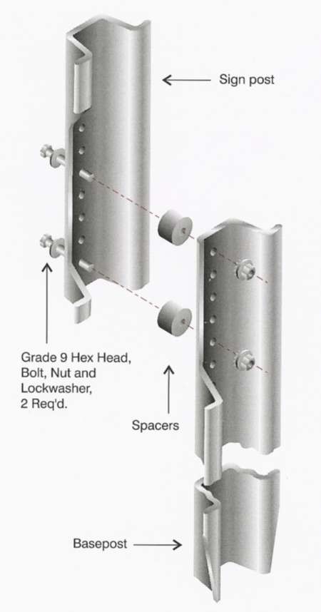 Break Away U-Channel Posts for traffic sign installation